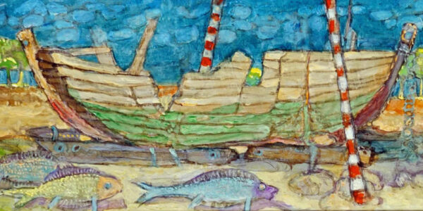 Altes zerstörtes Boot